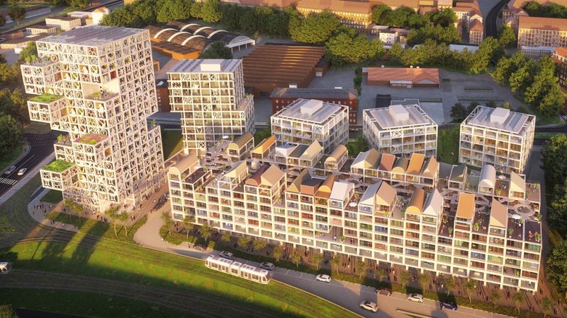 ipartment Kiel (hinteres Gebäude-Ensemble mit 3 nebeneinanderliegenden Kuben)